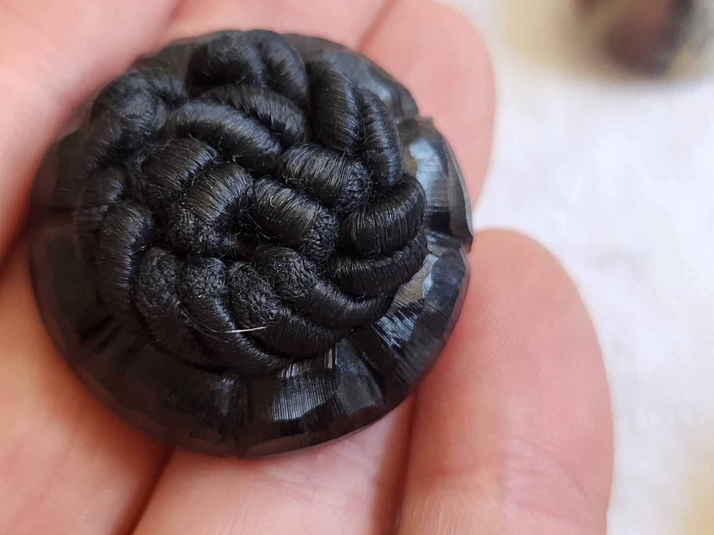 Gros bouton ancien passementerie volume pied pied 3,3 cm ref 1296