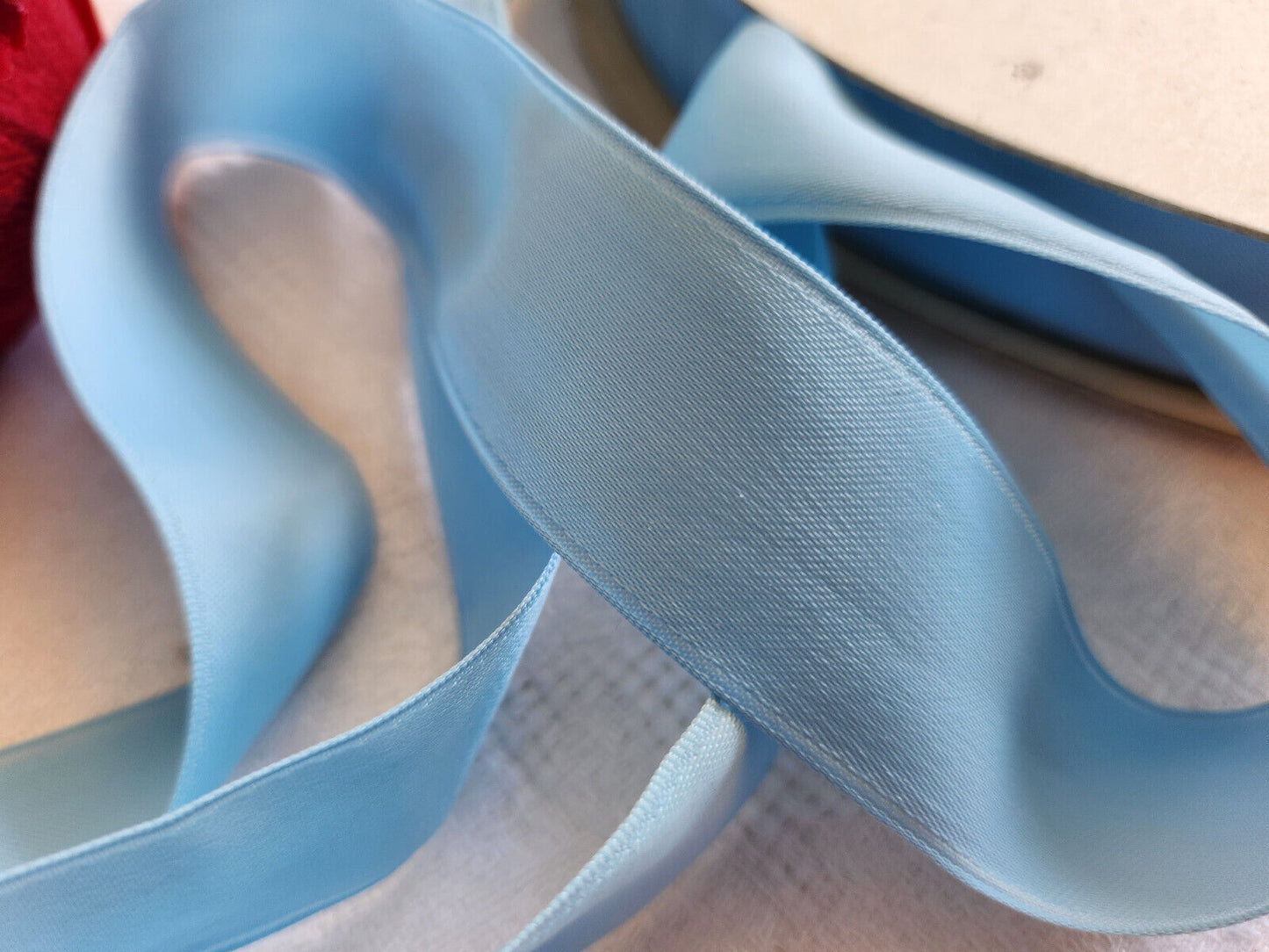Ruban ancien polyamide vintage bleu nylon 5 mètre sur 2,5 cm mercerie B5 n°21