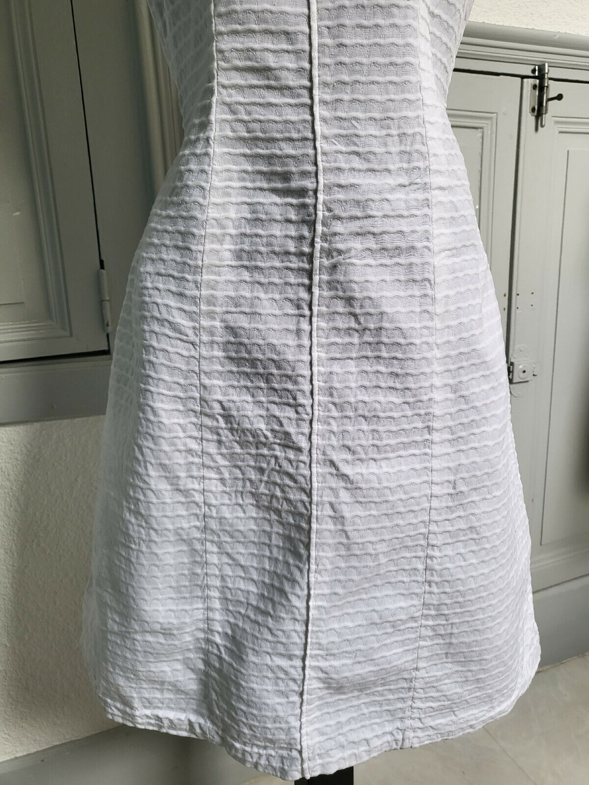 Pur vintage robe ancienne blanche gaufrée taille 38 B5