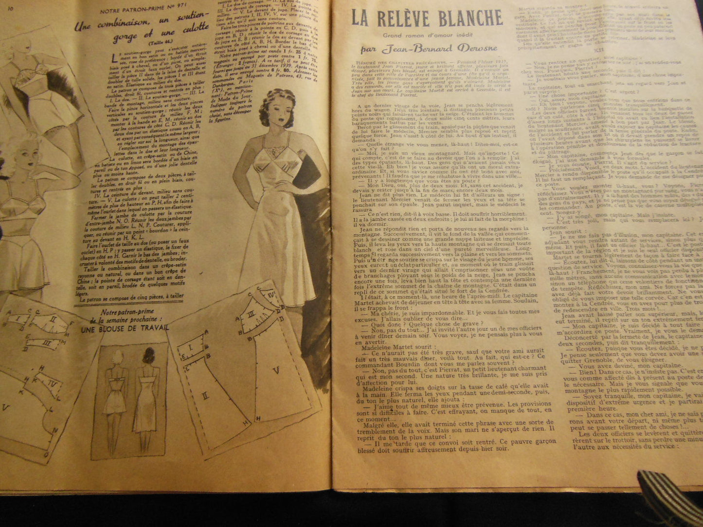 Mode du jour 1939 n°971 deux tissus c chic robes garnies de tricot