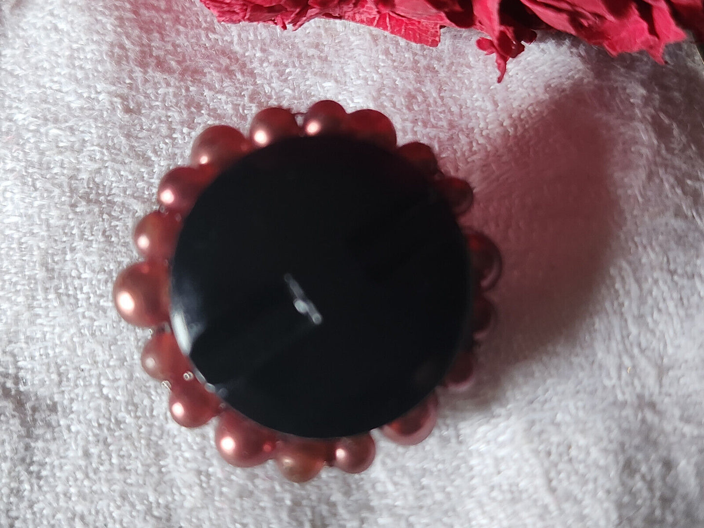 Bouton vintage parurier haute couture pourtour perlé 2,9 cm ref 5719