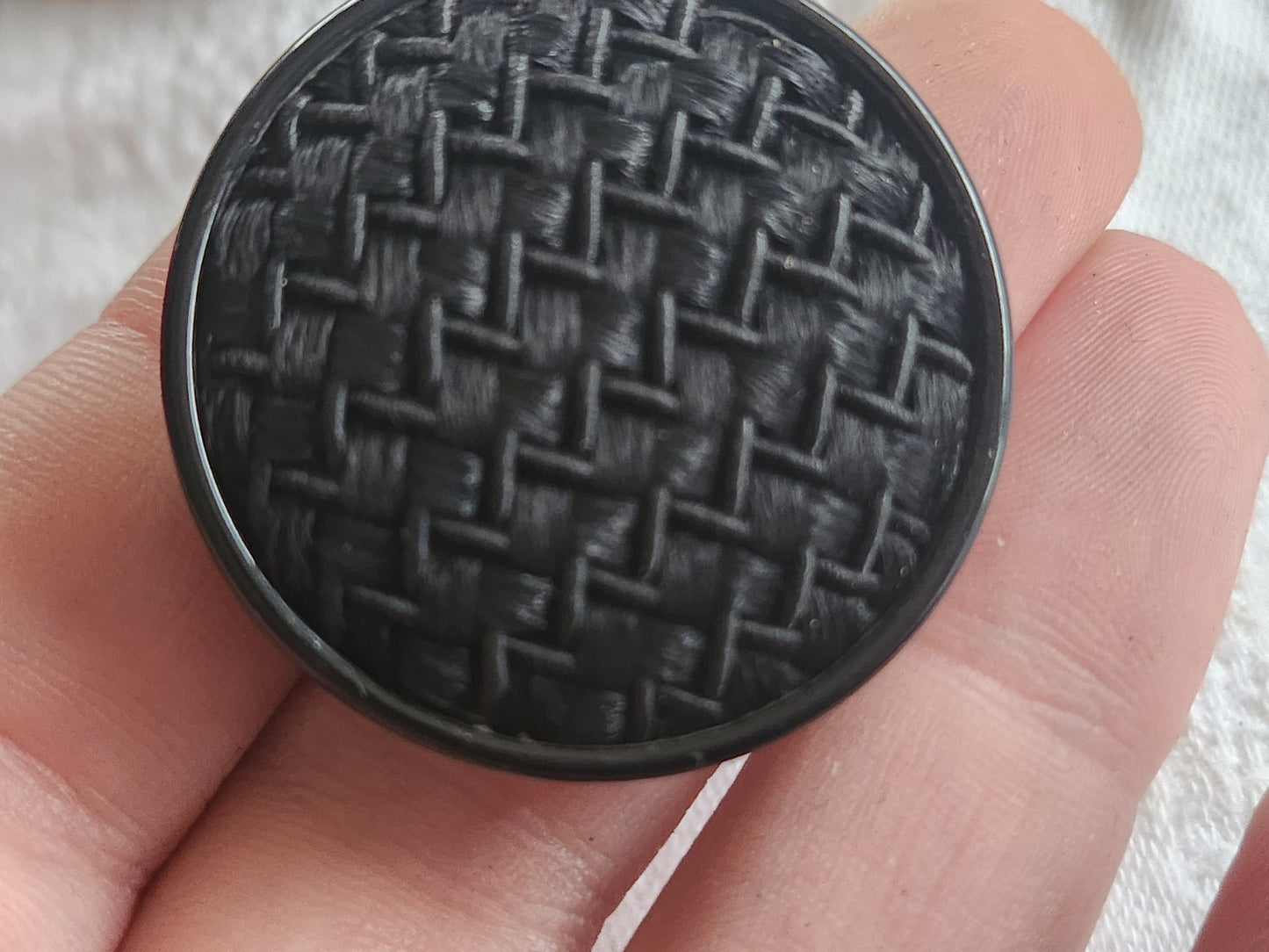 Gros bouton ancien en passementerie noir superbe 3,5 cm ref 6083