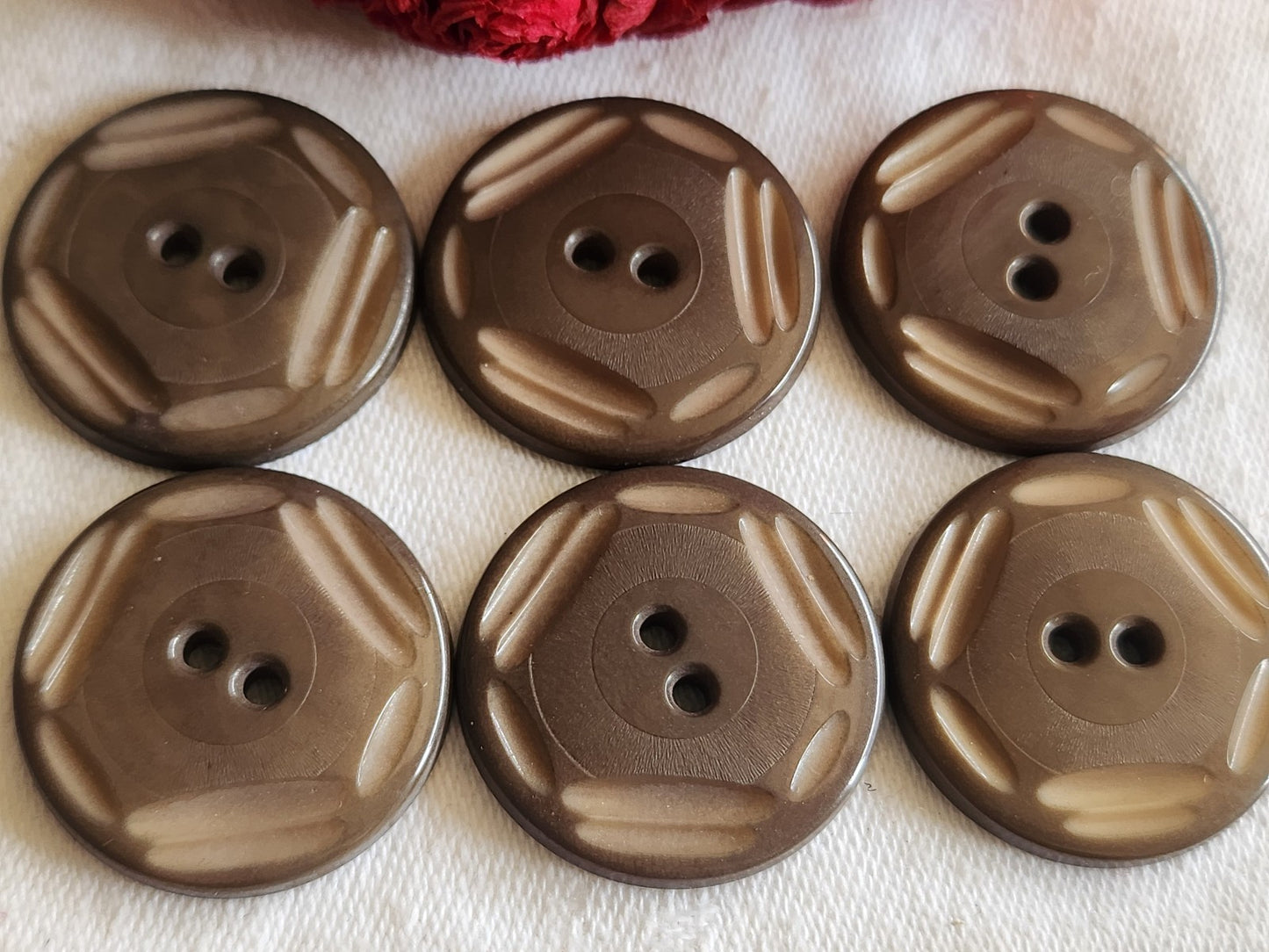 Lot 6 gros boutons anciens en corozo collection diamètre 2,8 cm ref 1225