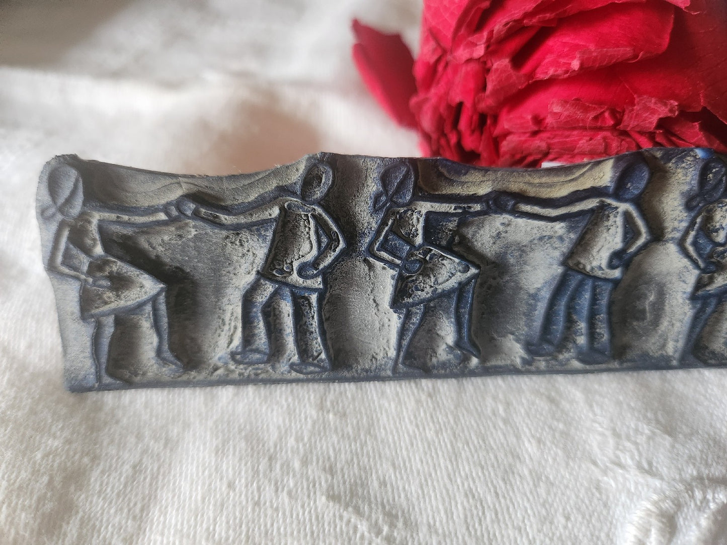 Tampon ancien sans support frise broderie collection bal danse fete n°33-2