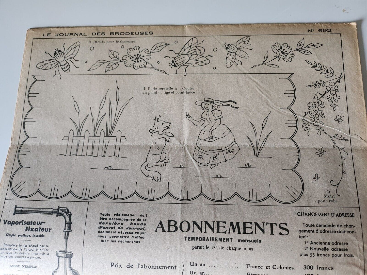 Le journal des brodeuses 1952 n° 692 empiècement chemisier robe enfant taie