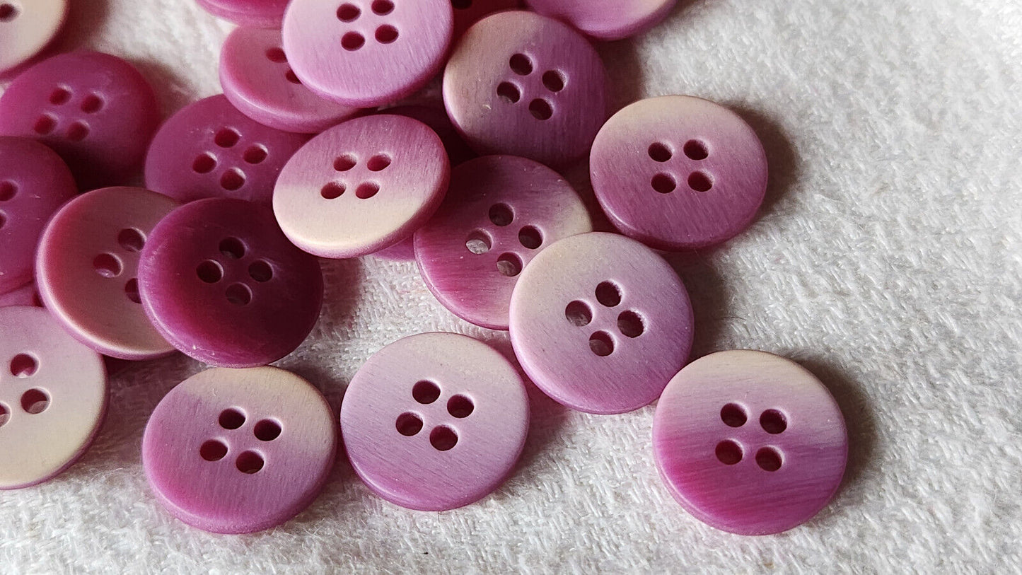 Lot 25 boutons vintage dégradé violet creme camaïeu diamètre 1,5 cm ref 2639
