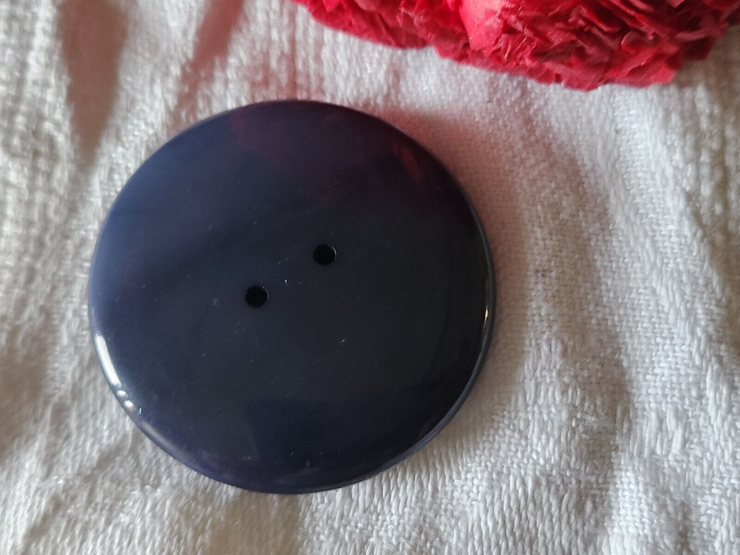 Gros bouton vintage bleu gris 4,4 cm trous épais degradé ref 2187