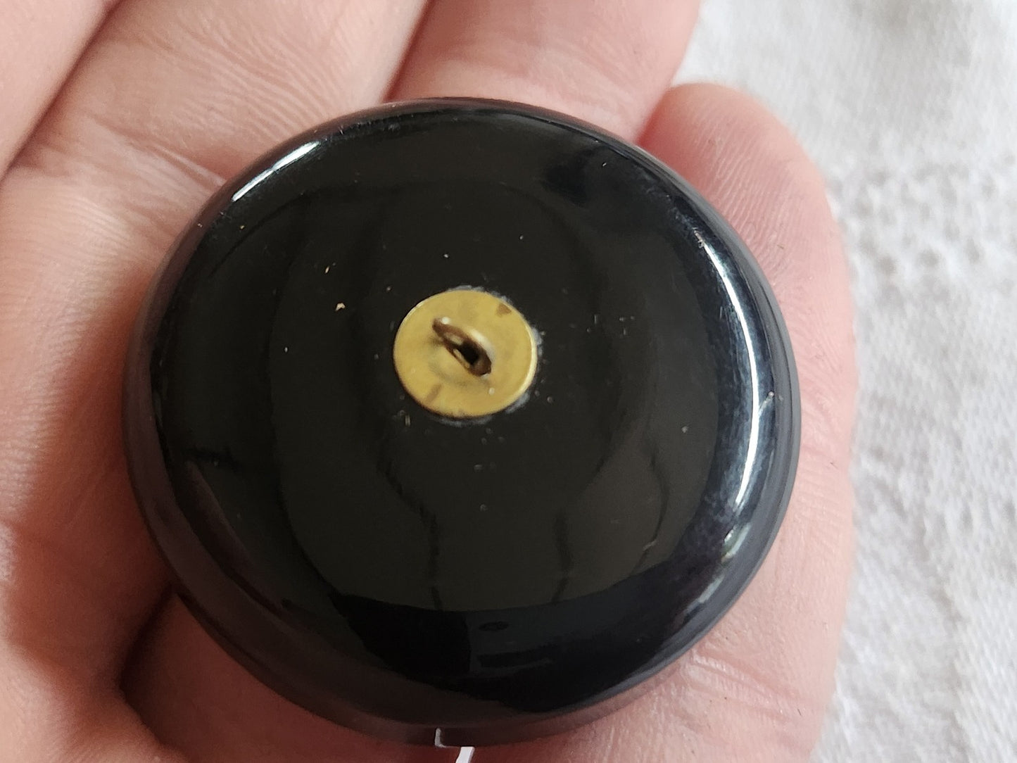 Gros bouton ancien en passementerie noir superbe 3,5 cm ref 6083