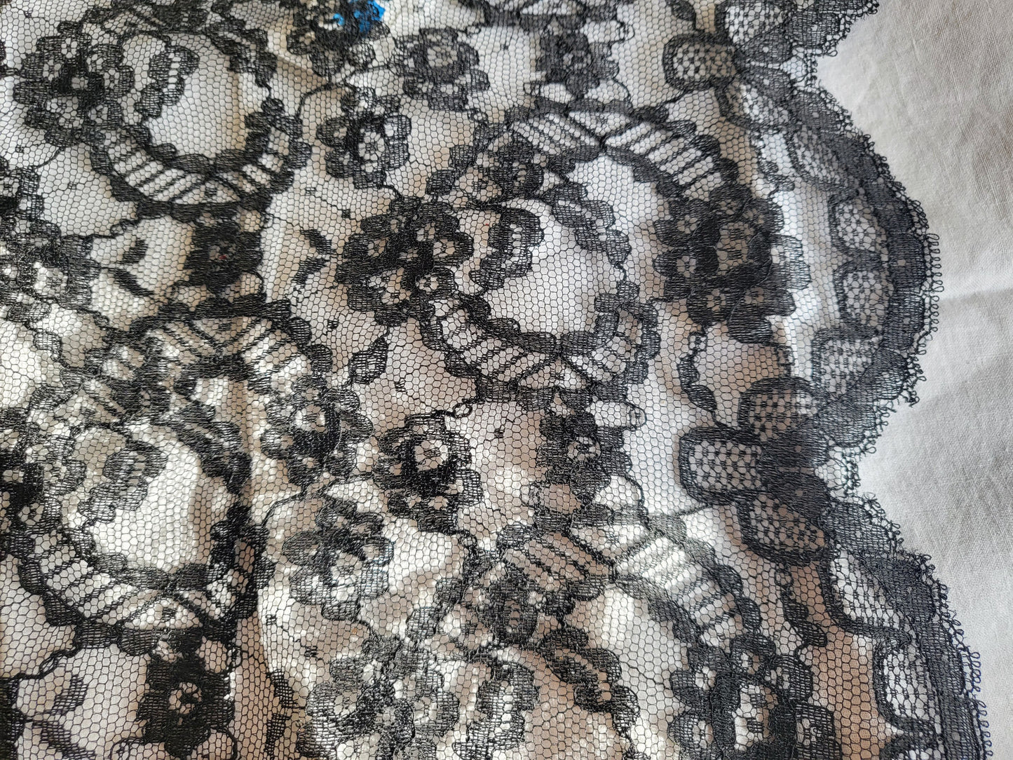Dentelle vintage noire jupon extra large jupon 4 mètres 80 /30 cm volant B4