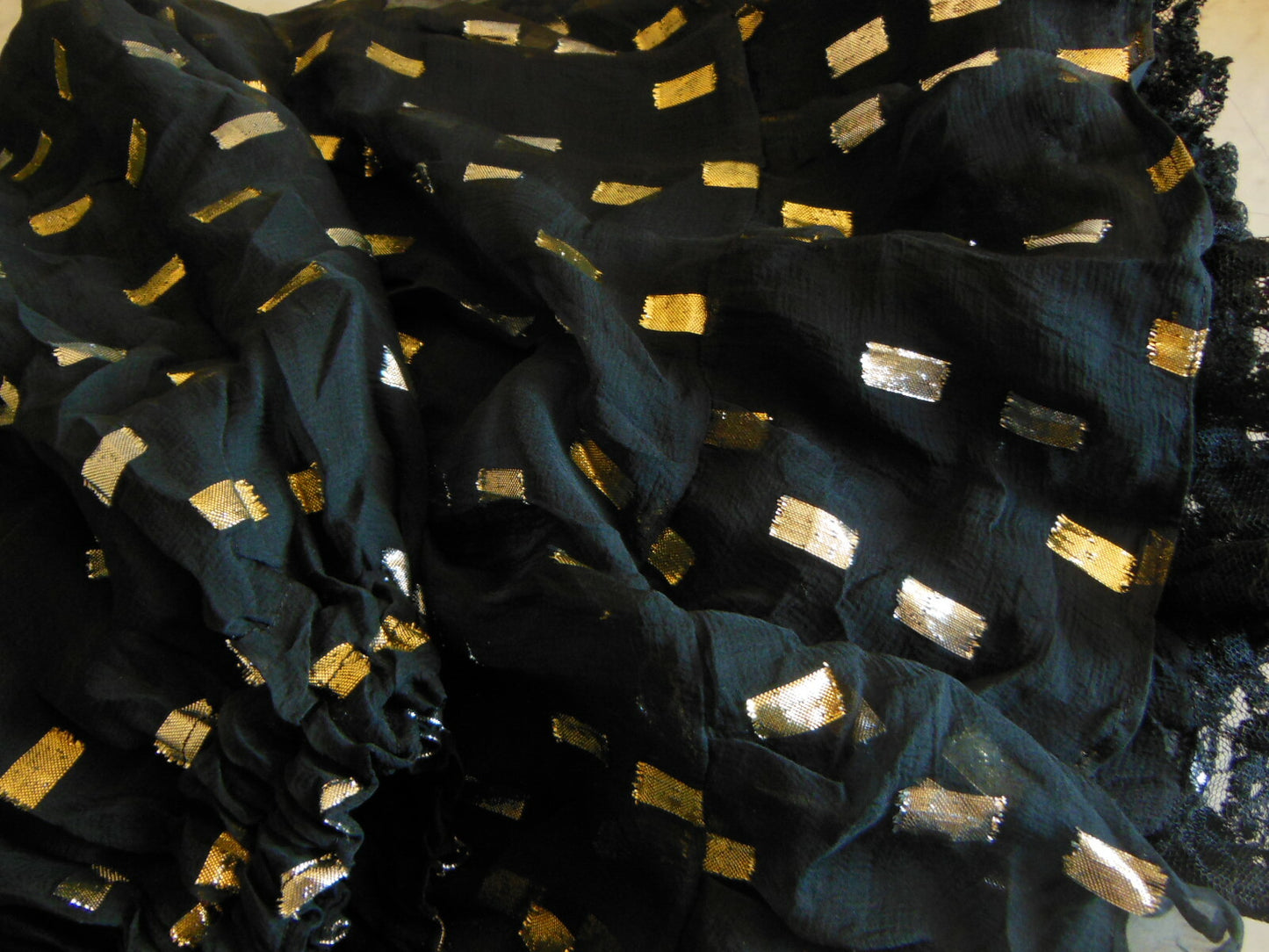 Pur vintage jupon réversible voilage noir année 60/70 petite taille 36 B1