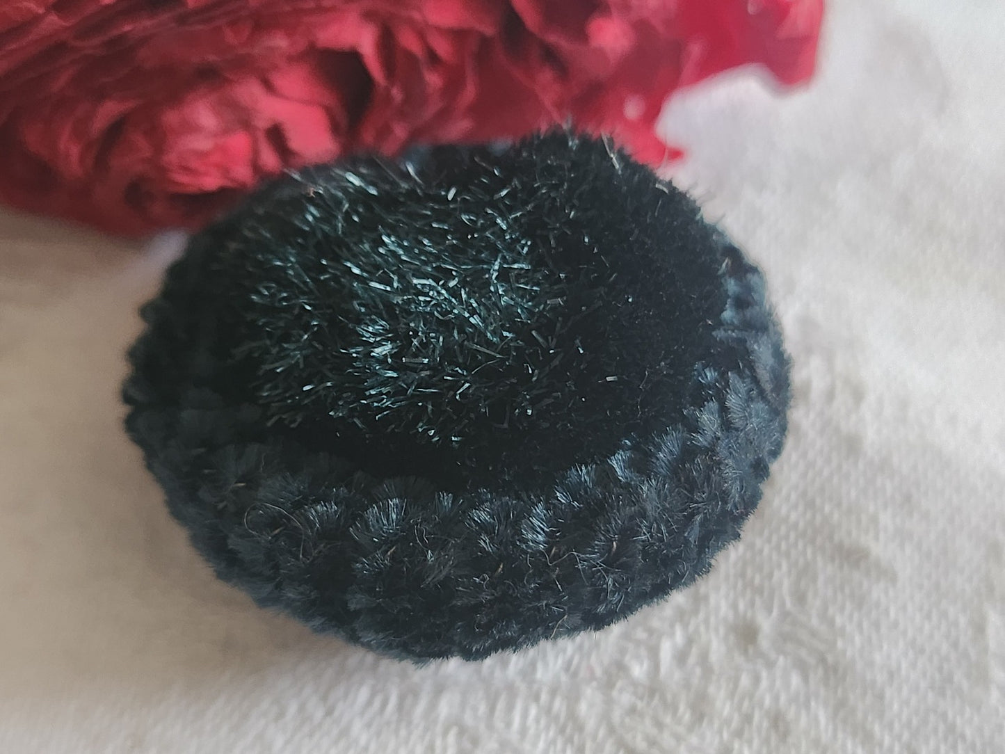 Haute couture gros bouton ancien doudou vert passementerie 3,7 cm ref 6107