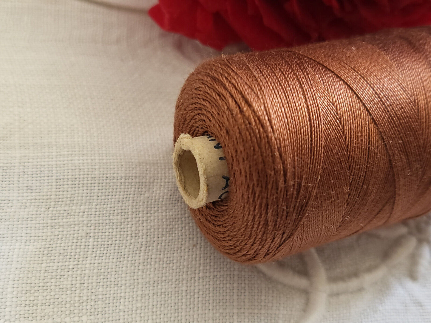 Grosse bobine ancienne fil marron 19 grammes couture mercerie ancien T1-613