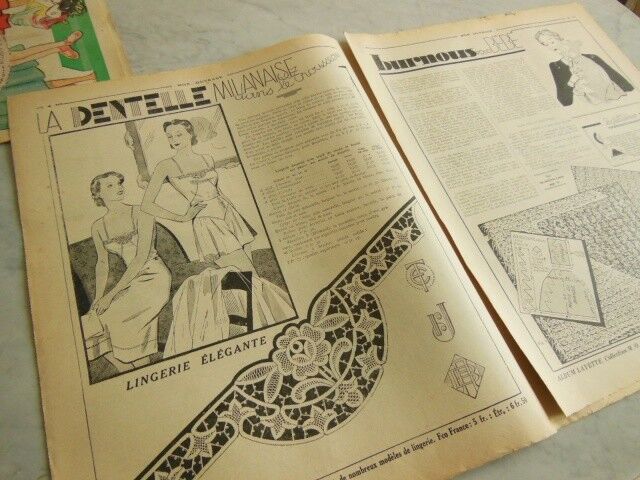 Mon ouvrage 1938 n°372 dentelle Milanaise et lacet cartonnier bouchon