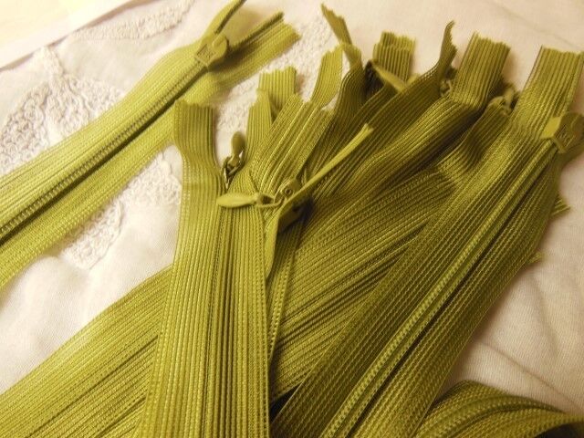 Grande fermeture éclair 50 cm vert invisible non- séparable robe A 41