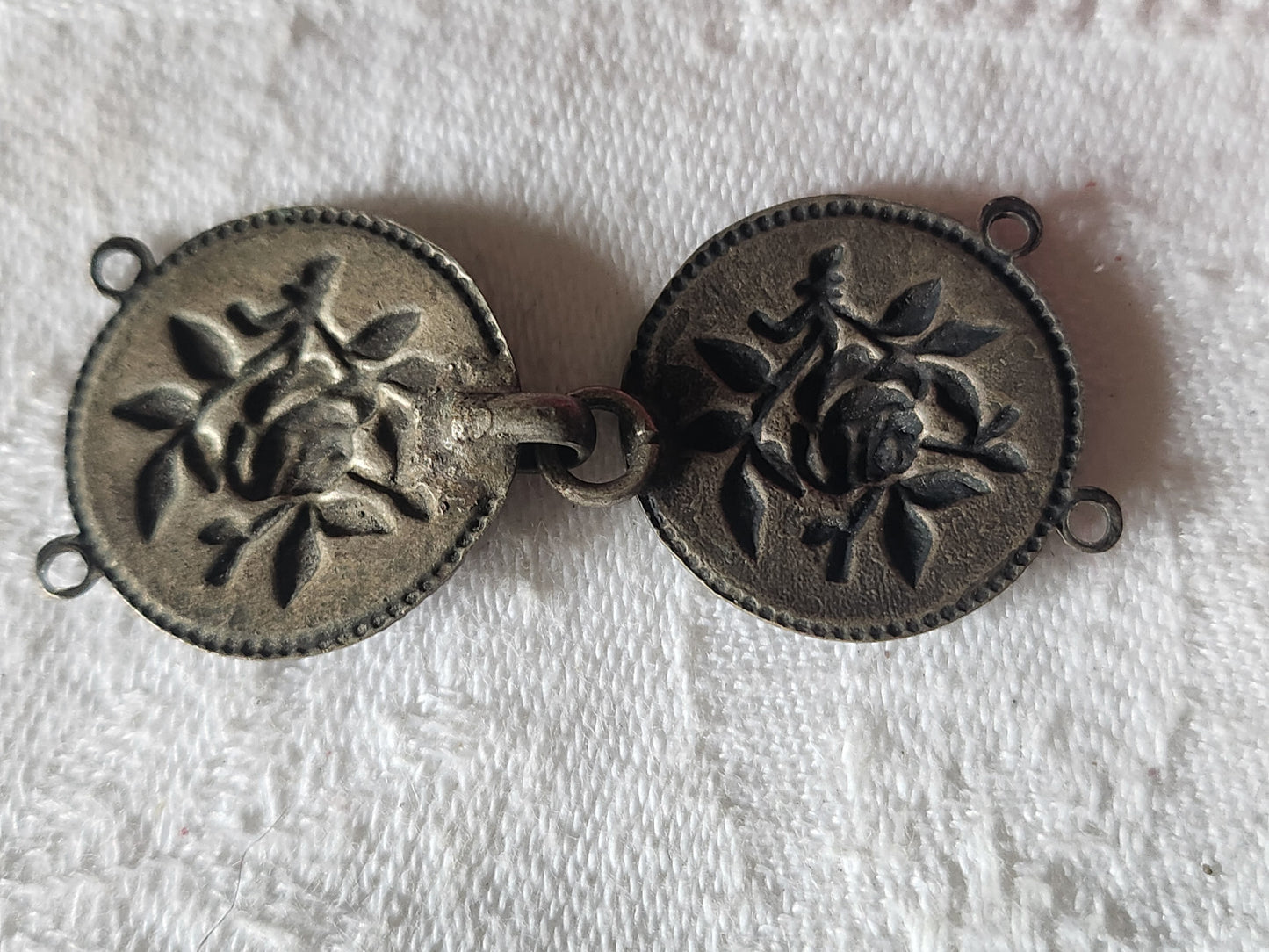 boucle de ceinture ancienne brandebourg motif rose mignonne