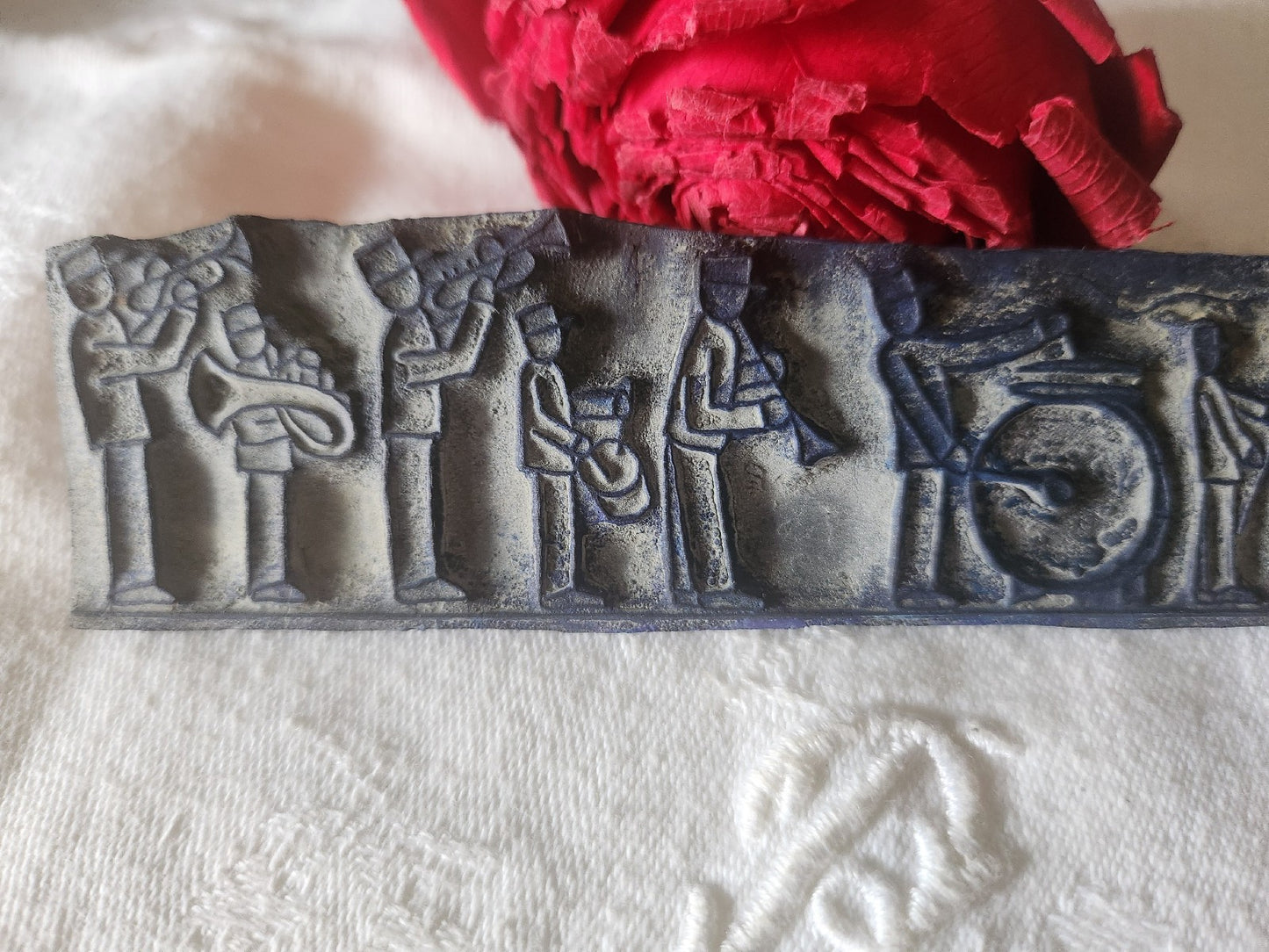 Tampon ancien sans support frise broderie collection defilé 14 juillet n°37-2