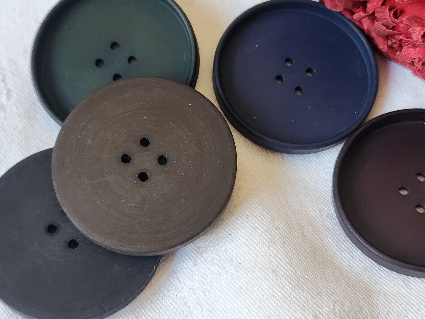 Lot 5 énormes boutons vintage XXL 4,3 cm ou 43 mm ref 3008