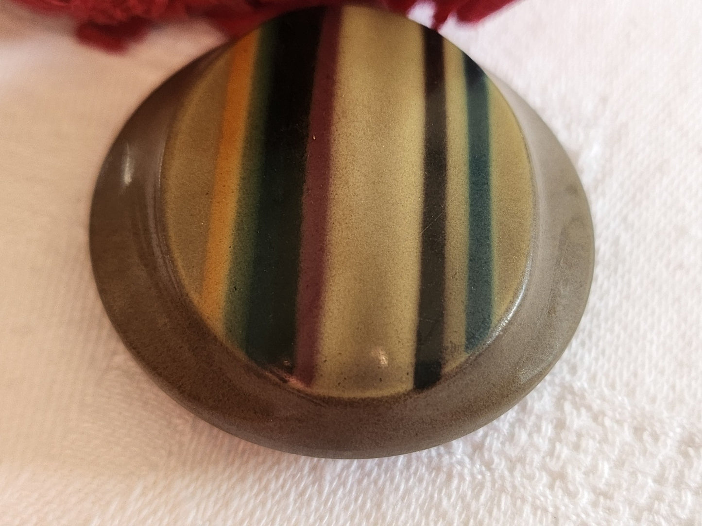 Enorme bouton ancien celluloïd pétillant multicolore 3,8 cm ou 38 mm ref 5883