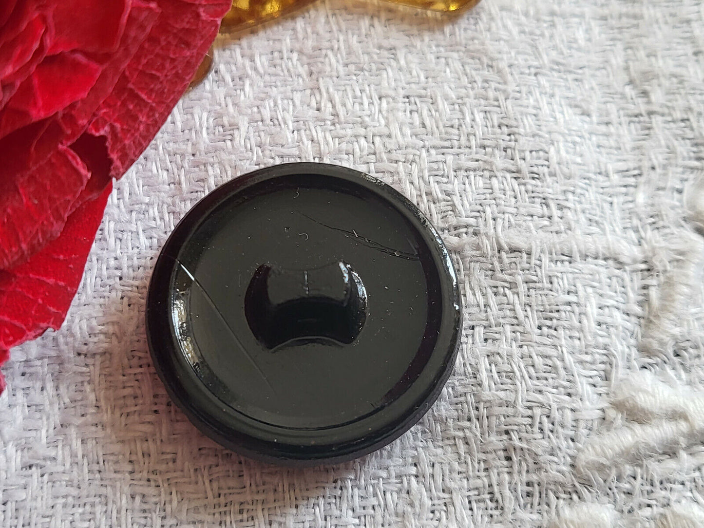 Bouton vintage en verre pétrole violet diamètre: 2,1 cm D15G