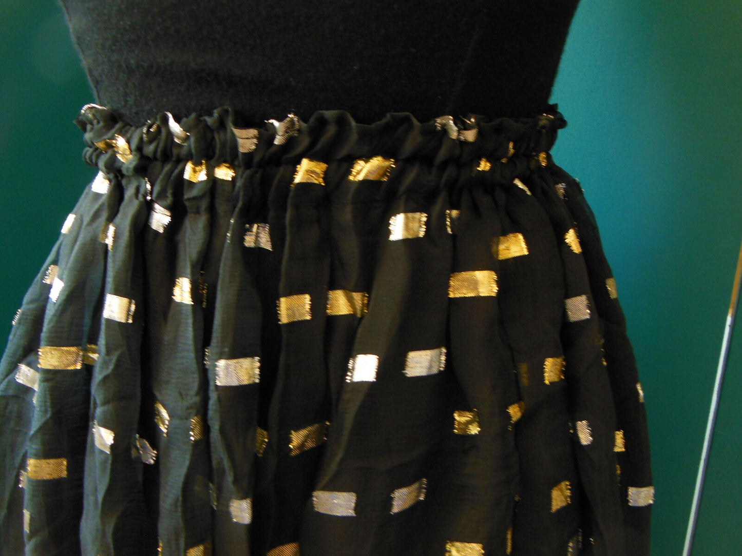 Pur vintage jupon réversible voilage noir année 60/70 petite taille 36 B1