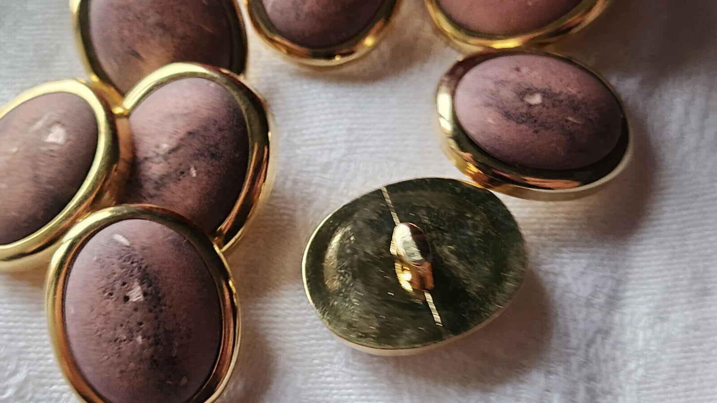 lot 8 boutons vintage effet poreux composite kitch rosé 2,2 sur 1,8 cm ref 2921