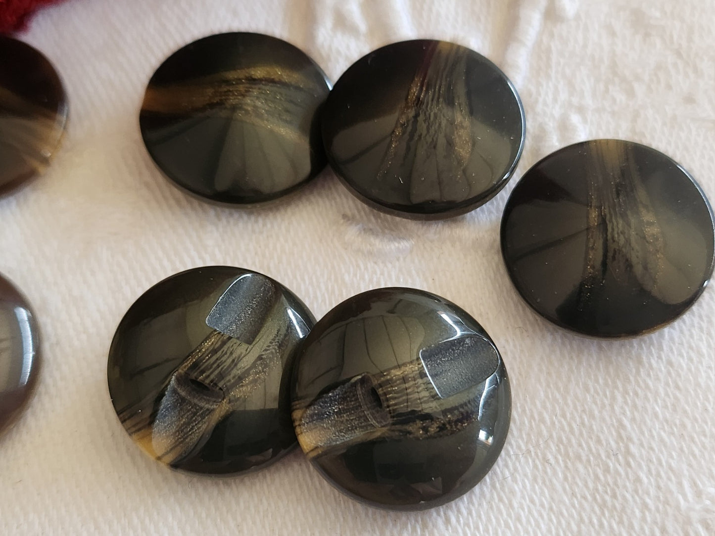 Lot 10 boutons vintage scintillants 2 series pied 1,8 cm ref 837