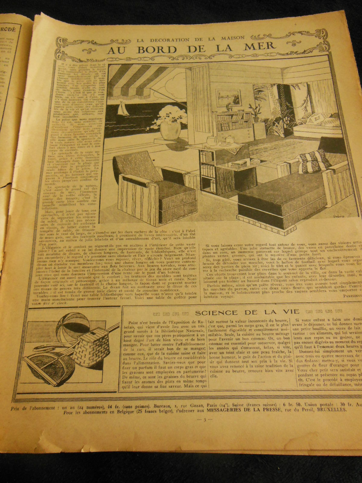 Mon ouvrage 1933 n°250 aube en filet d'Art, pochettes brodées liserons