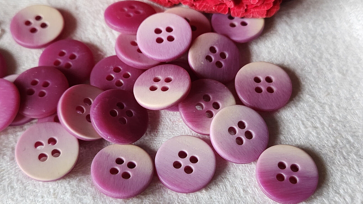 Lot 25 boutons vintage dégradé violet creme camaïeu diamètre 1,5 cm ref 2639