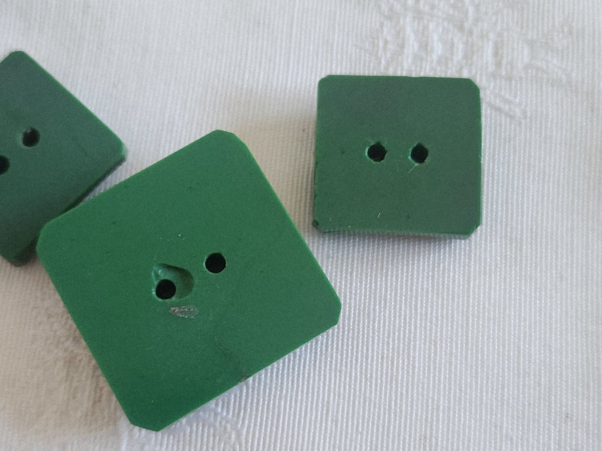 Collection trio boutons anciens bicolore vert metal 2,7 et 2 cm D17B