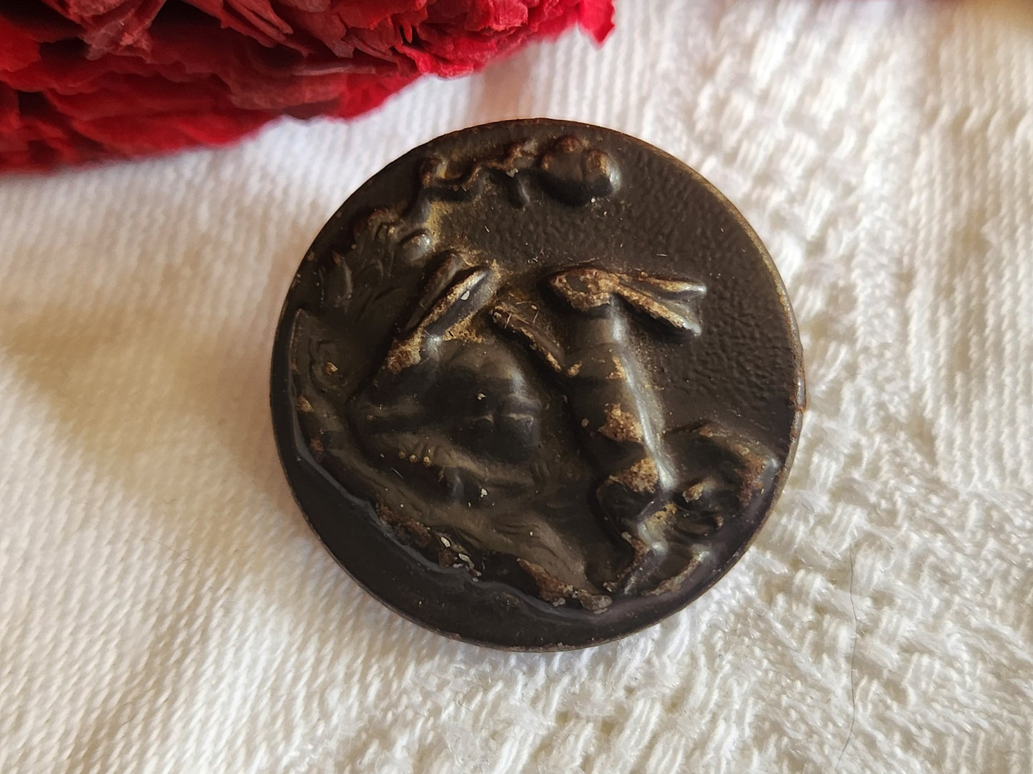 Gros bouton anciens de chasse venerie lapins 2,5 cm G19A