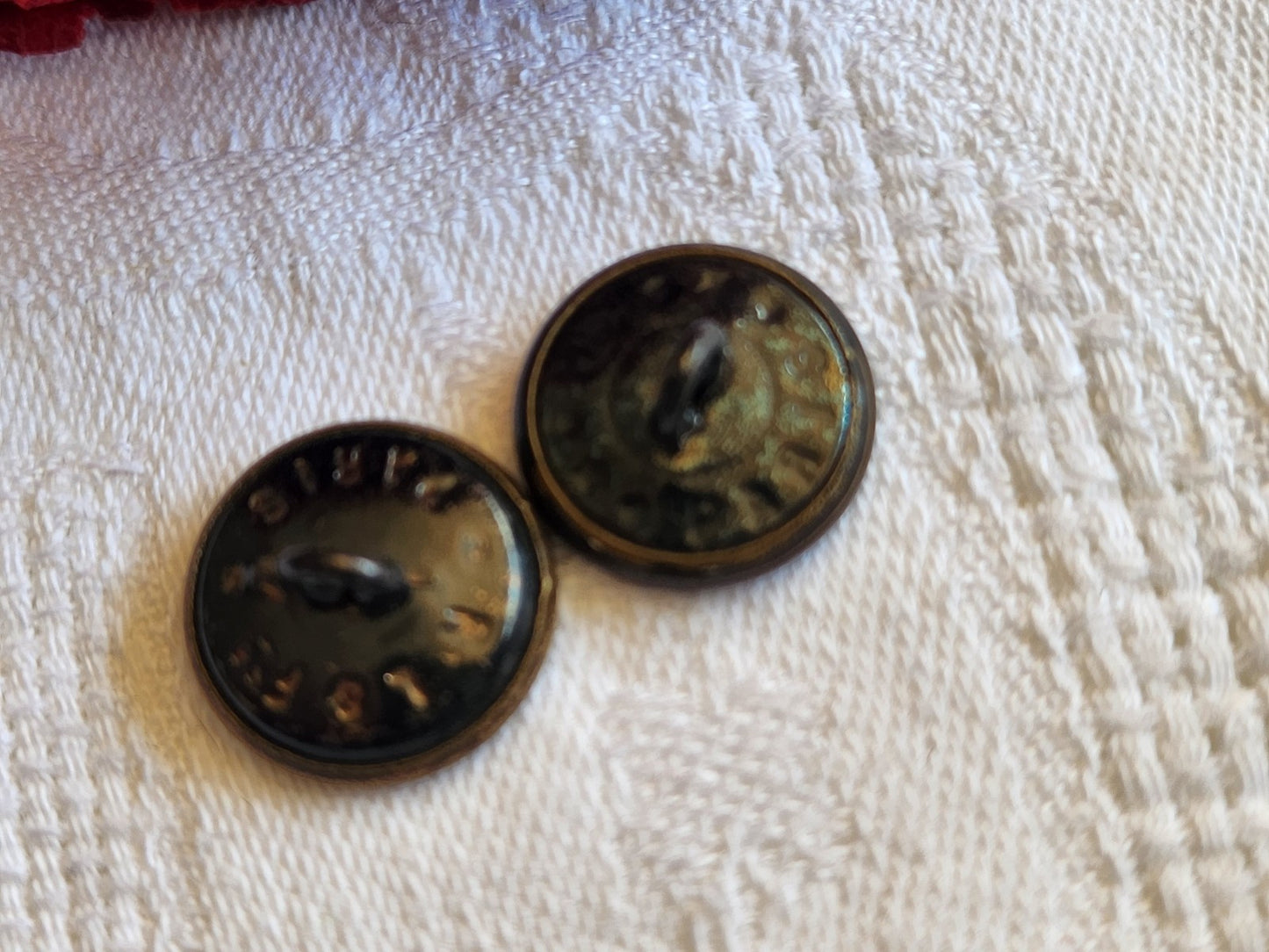 Duo boutons anciens en métal chasse collection sanglier cheval 1,6 cm G19A