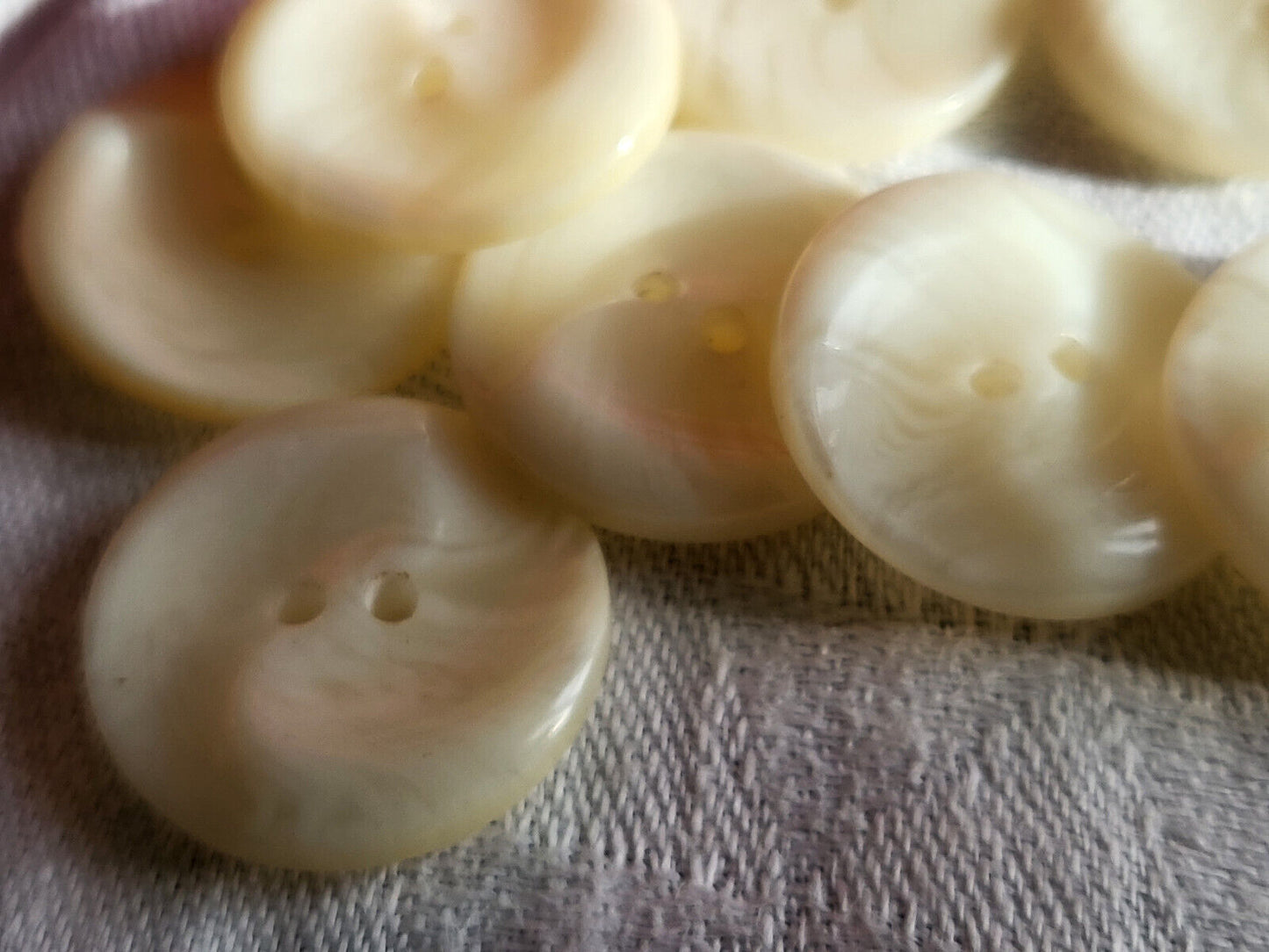 Lot 7 boutons vintage vague blanc camaïeu 2,2 cm ref 5363