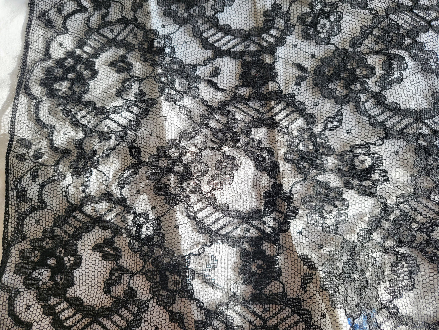 Dentelle vintage noire jupon extra large jupon 4 mètres 80 /30 cm volant B4