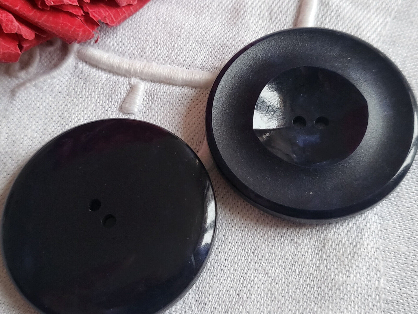 Duo énormes boutons vintage bleu marbré 3,8 cm ou 38 mm ref 778