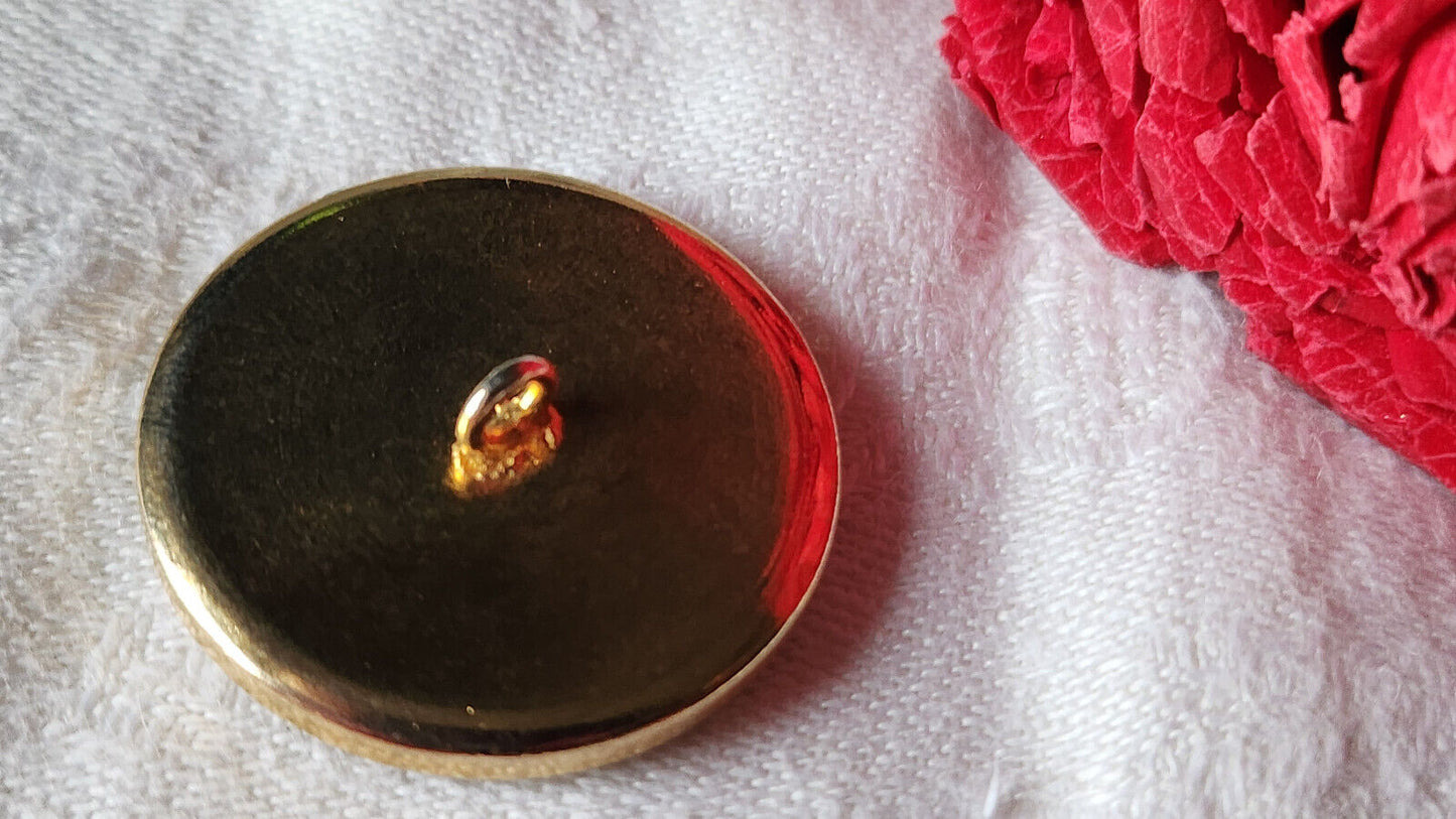 Gros bouton ancien en nacre joli reflet marron à pied 2,6 cm D17E
