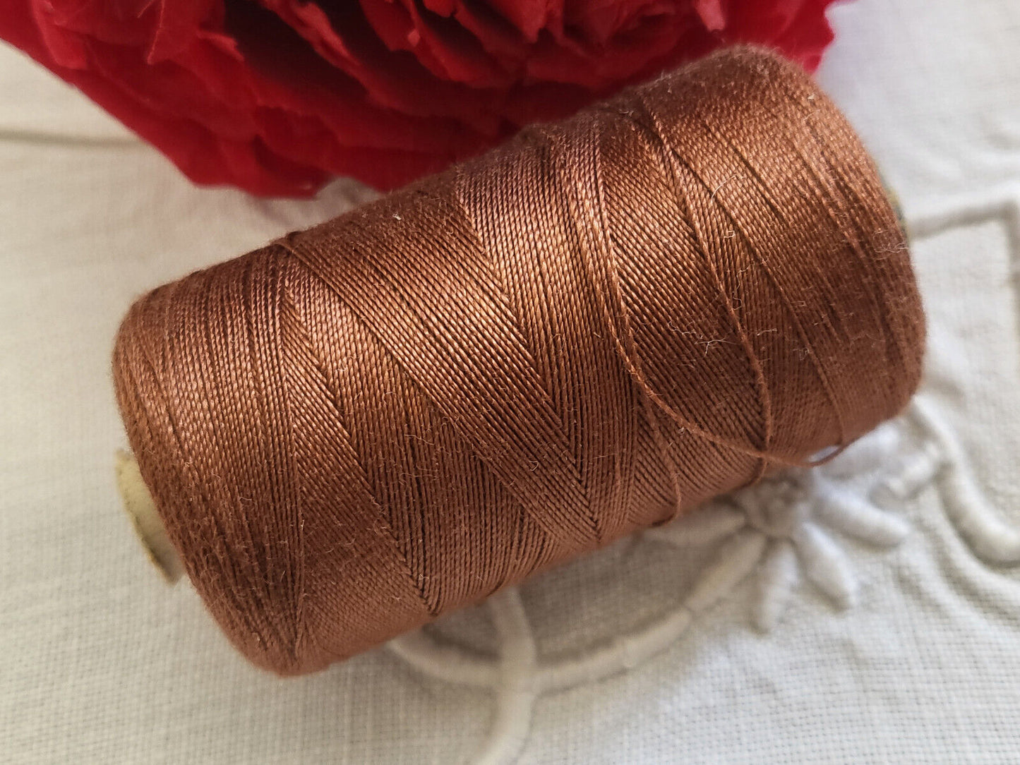 Grosse bobine ancienne fil marron 19 grammes couture mercerie ancien T1-613