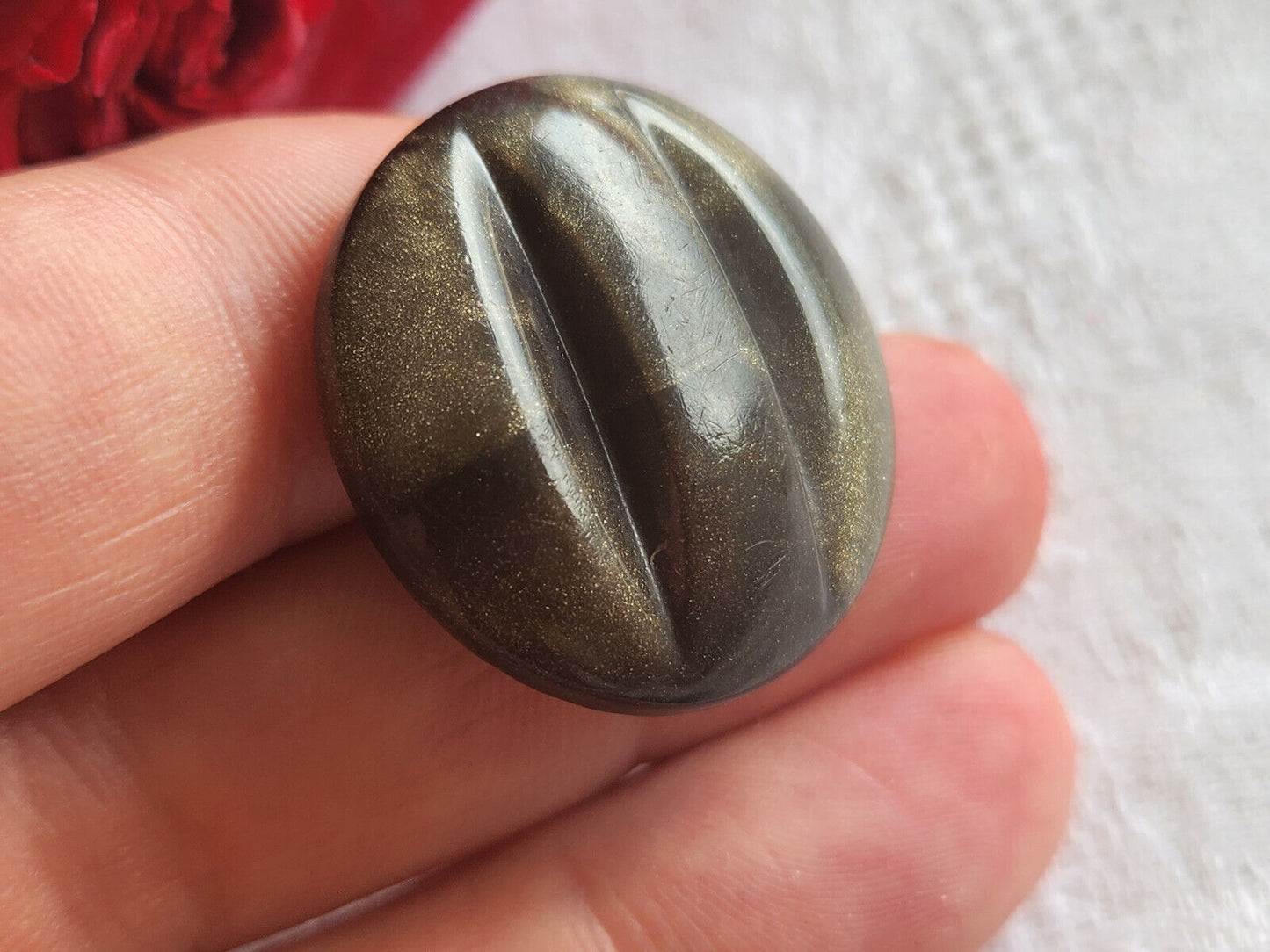 Bouton ancien en celluloïd capsule ombragé superbe pied 2,8 cm D14N