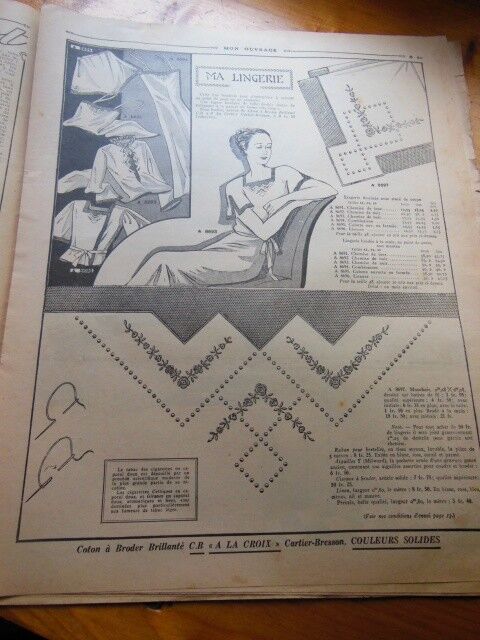 Mon ouvrage 1936 n°332 pour égayer la cuisine, lingerie, jour à fil tirés