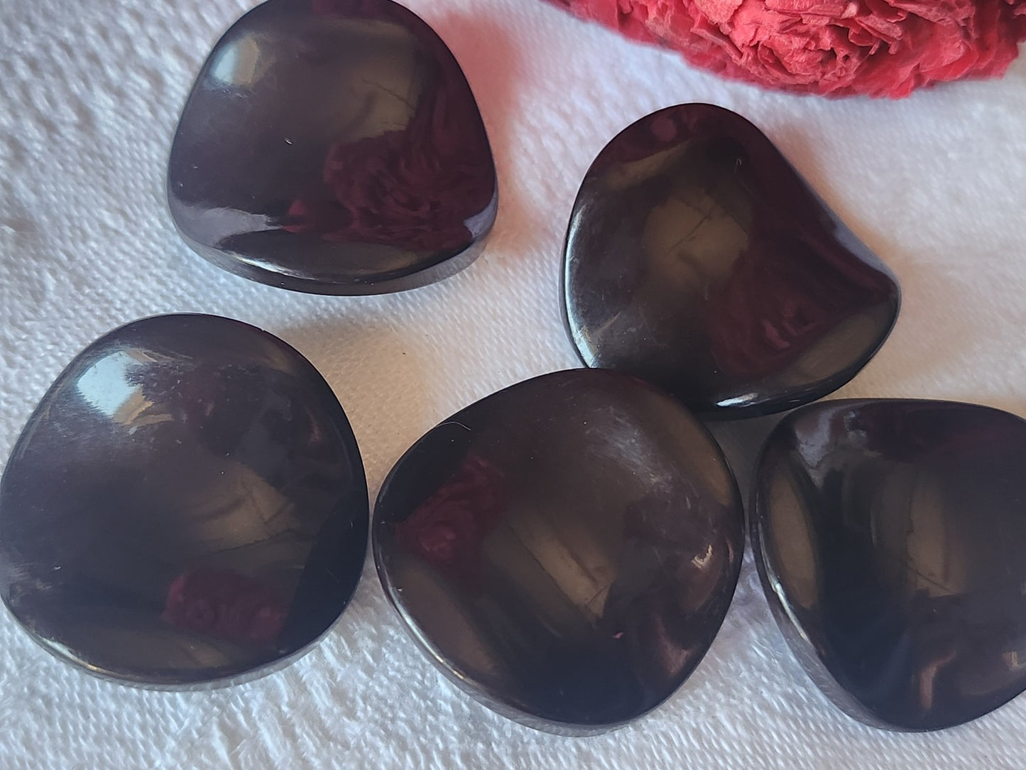 Lot 5 gros boutons vintage cambré marron original 2,7 cm ref 5562