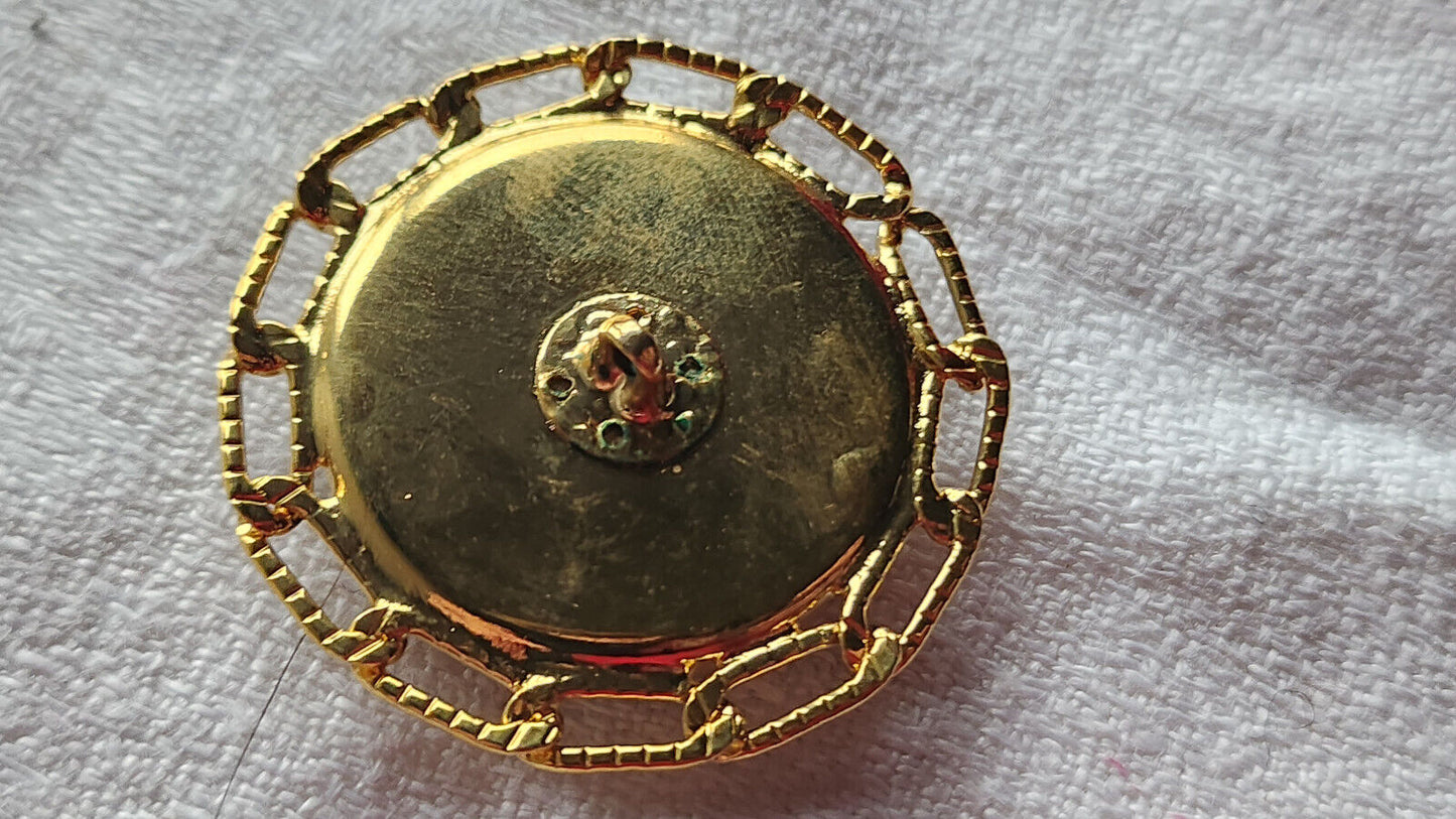 Bouton vintage en dentelle de métal superbe enorme noir mat 3,4 cm ref 2463