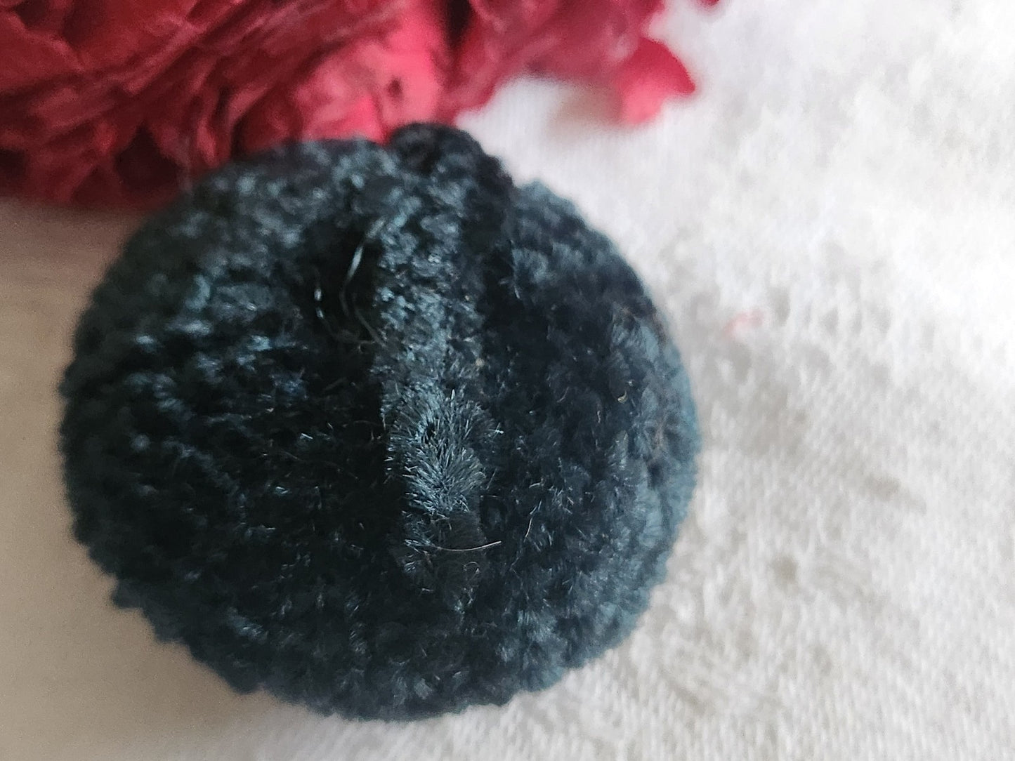 Haute couture gros bouton ancien doudou vert passementerie 3,7 cm ref 6107