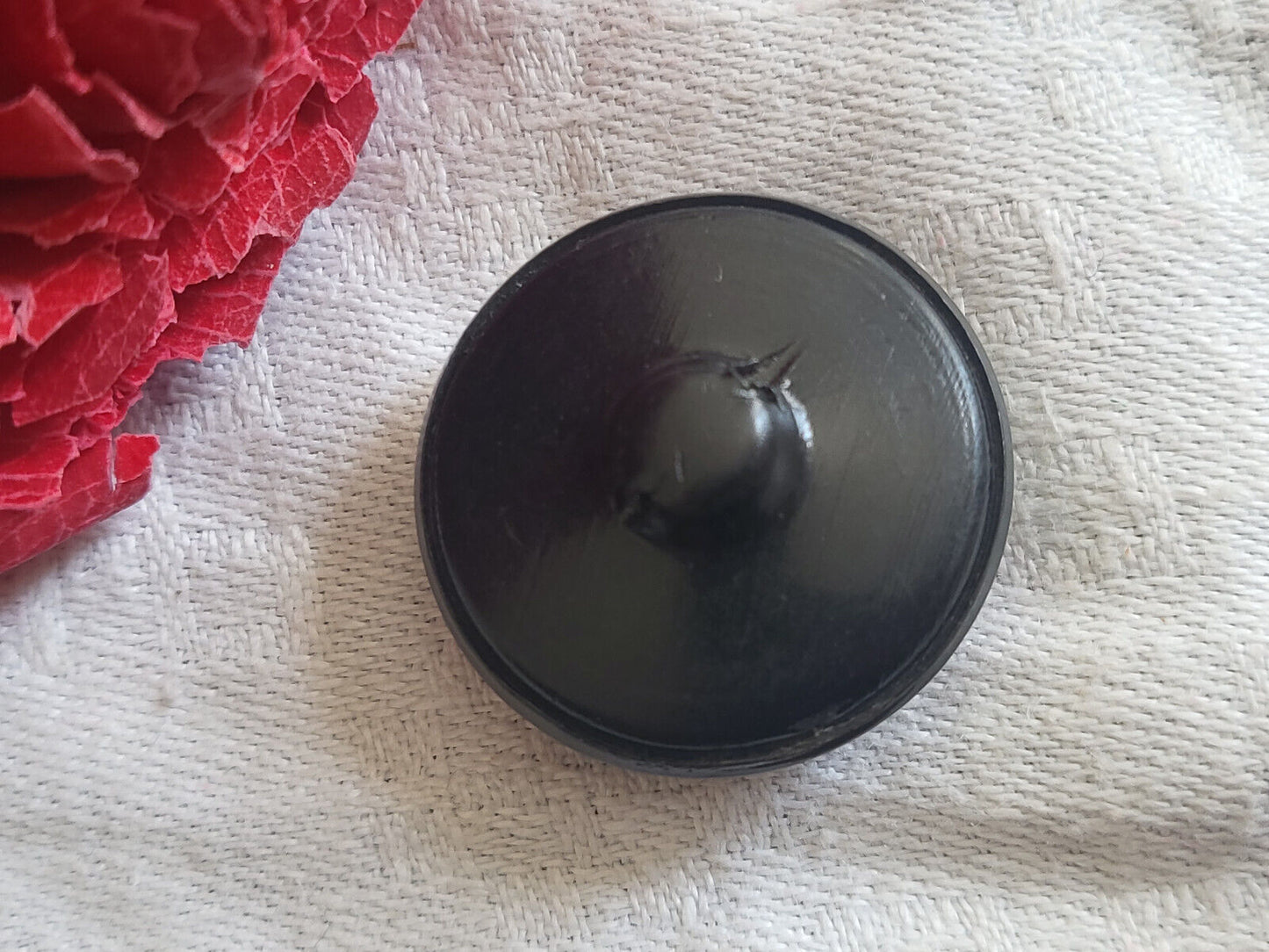 Bouton ancien en celluloïd gris facette diamètre 2,5 cm D9P