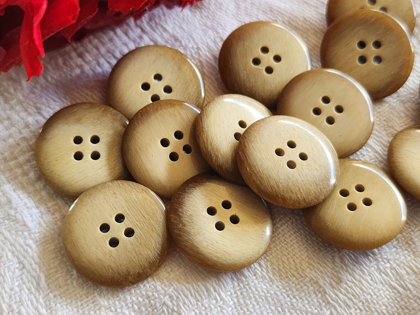 Lot 12 boutons vintage marron crème dégradé 1,7 cm ref 5430