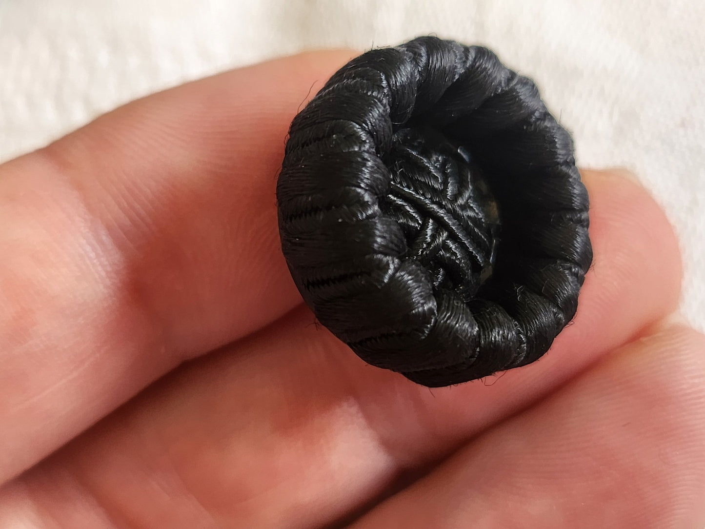 Lot 6 gros boutons anciens vintage passementerie noir pied 2,2 cm ref 5844