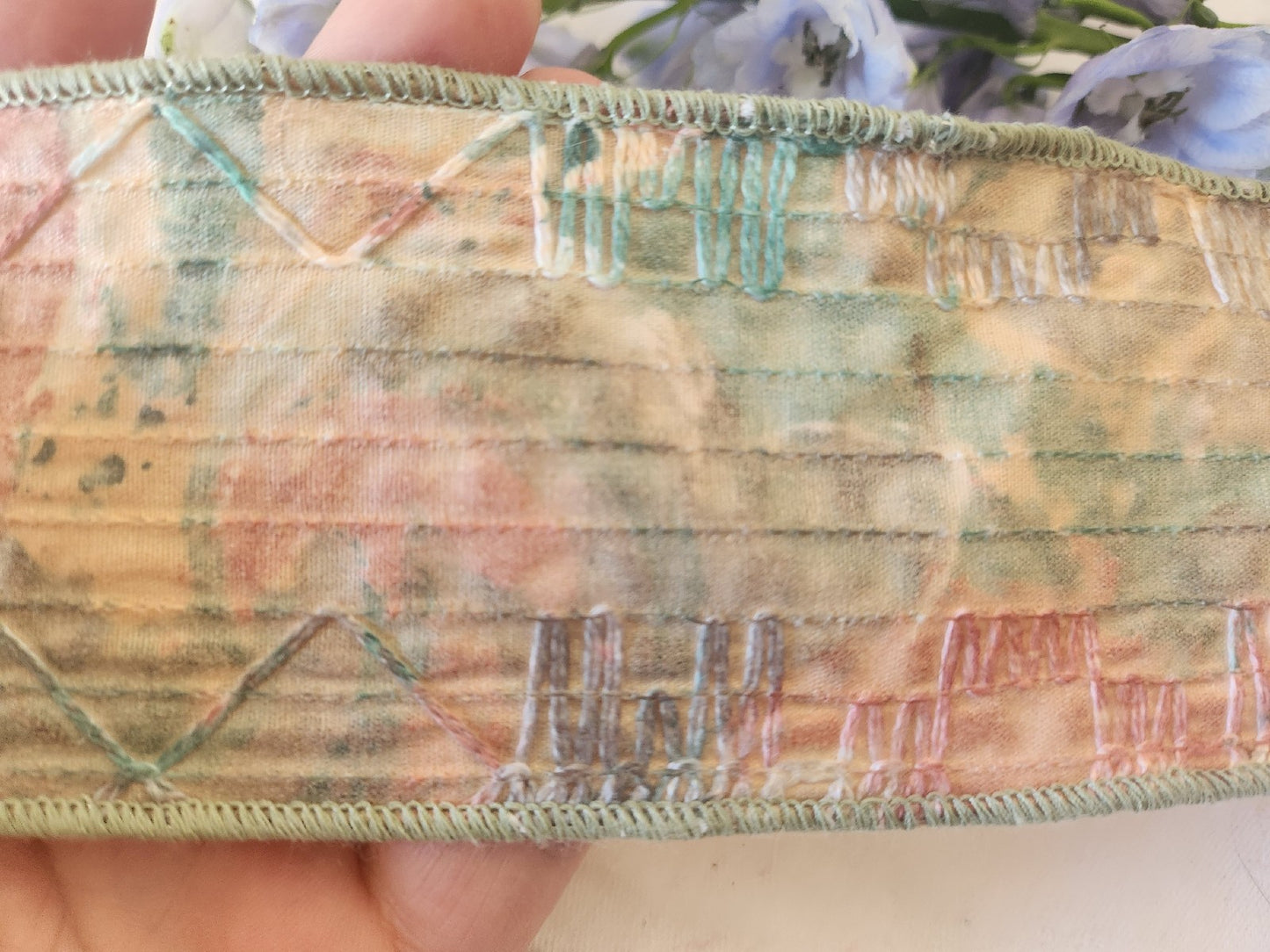 Large galon ruban vintage sur 6,8 cm année 80/90 bord fil métal au métre B9