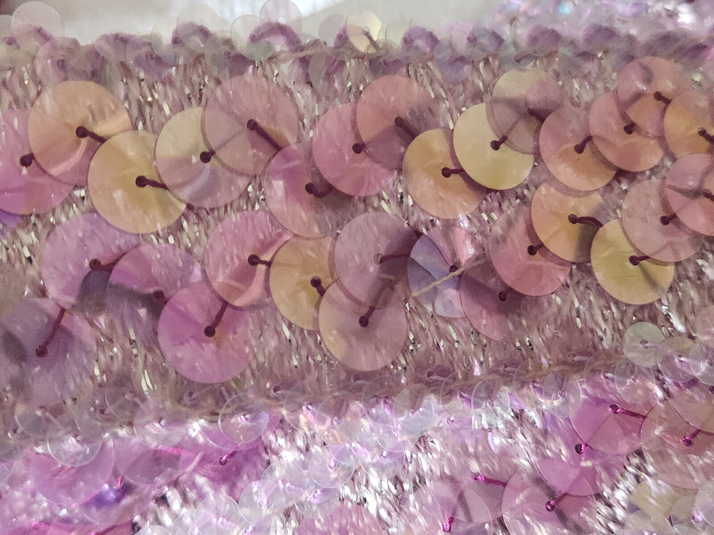 Superbe galon vintage trés large sequin mordoré 3 mètres sur 4 cm rare B7