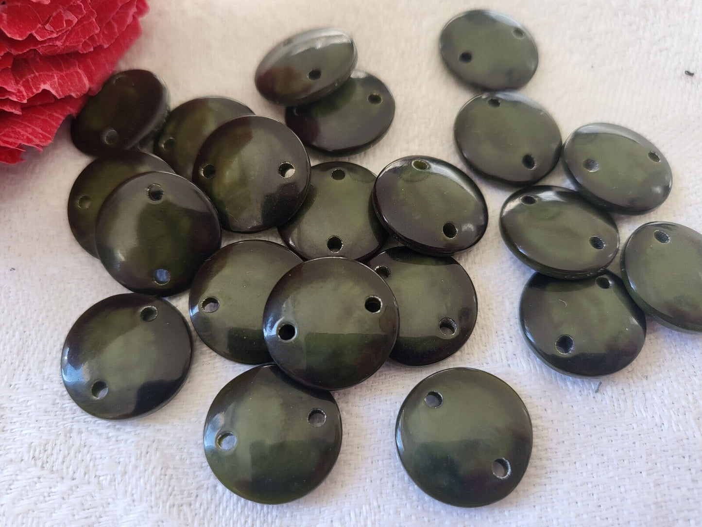 Lot 10 connecteur vintage originaux création bijoux vert 1,4 cm ref 2982