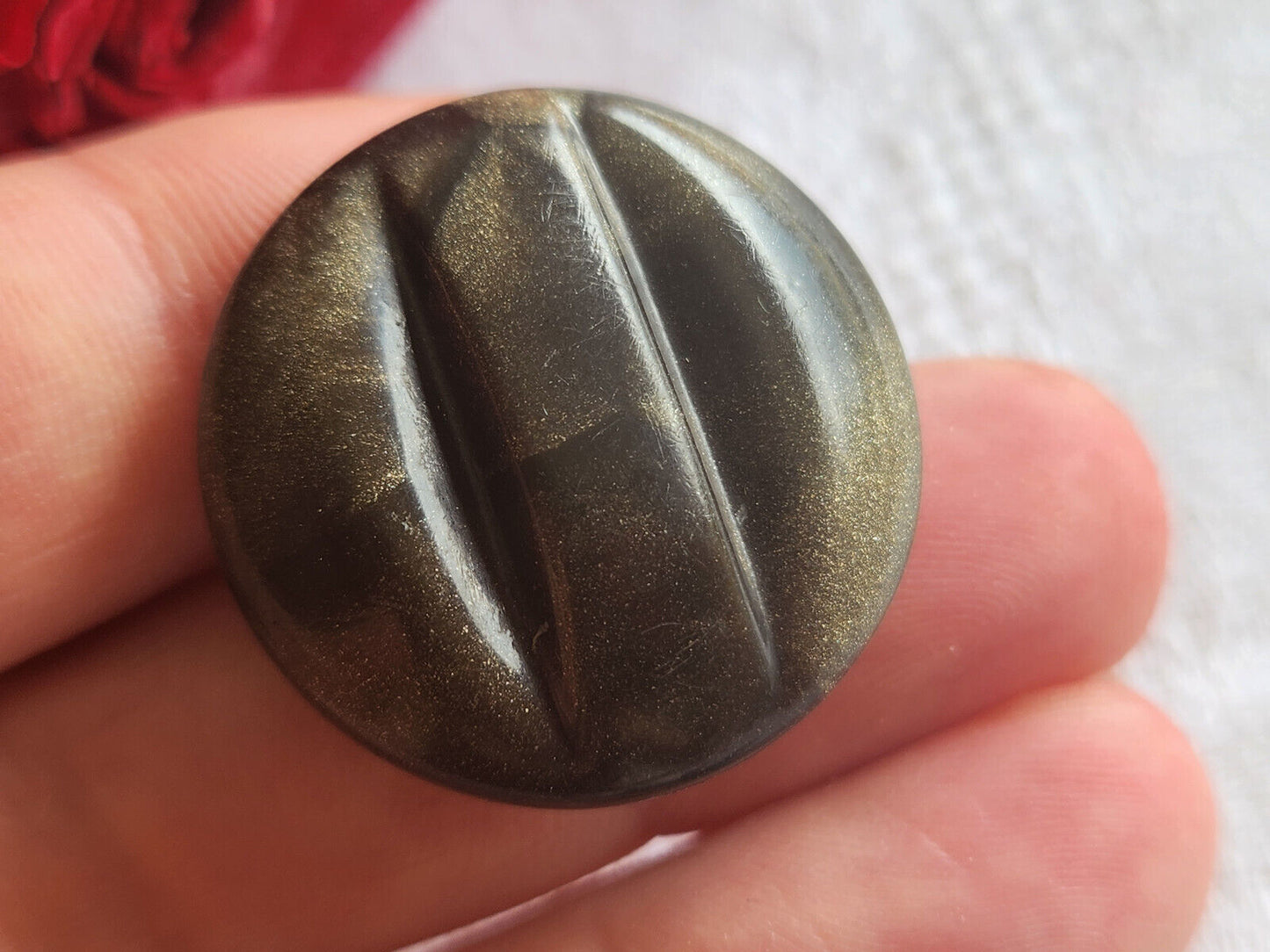 Bouton ancien en celluloïd capsule ombragé superbe pied 2,8 cm D14N