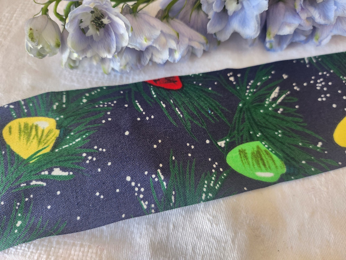 Large galon ruban vintage sur 6,4 cm vert bleu bord 2 métres B9