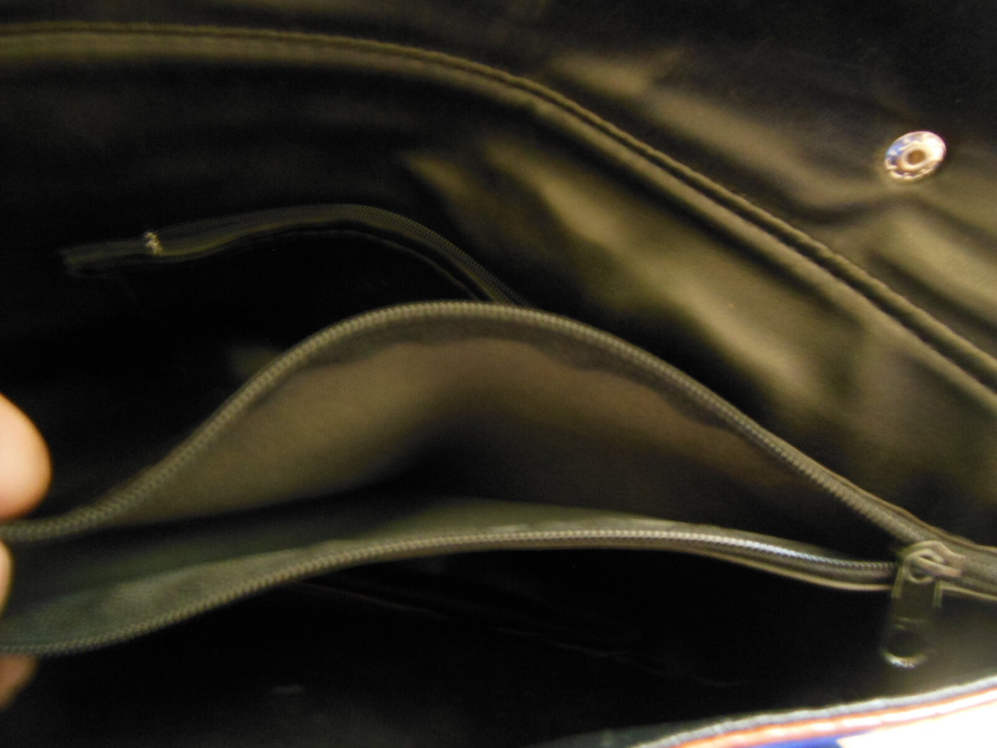 Superbe sac à main ancien marron effet reptile très bel état grand besace